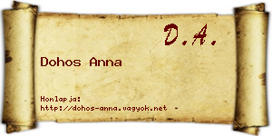 Dohos Anna névjegykártya