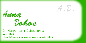 anna dohos business card